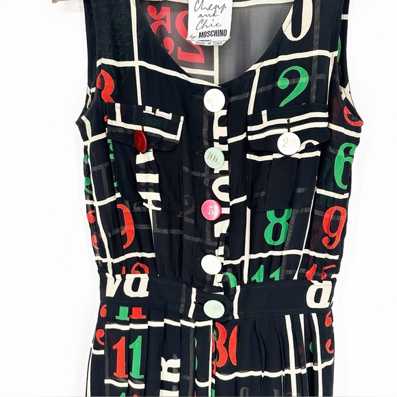 Vintage 90S Moschino Cheap and Chic Poker Casino Chips Buttons Dress Skort - Picture 2 of 12